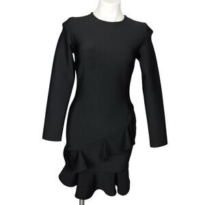 Sonja By Sonja Morgan Black Mini Ruffle Mini Dress Size Medium